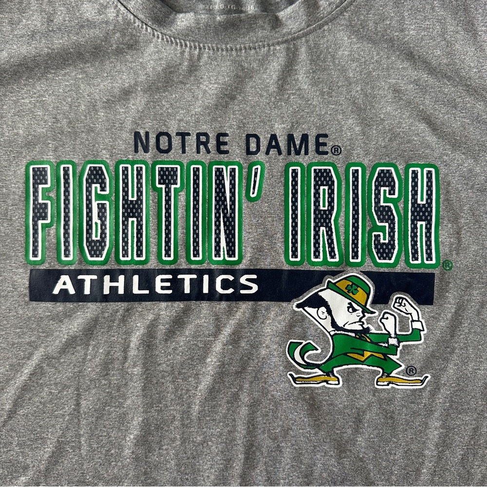 Notre Dame Shirt Youth Large Gray ND Fighting Irish Athletics College NCAA - 389